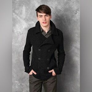 John Varvatos Black Raw Edge Jacket Size medium